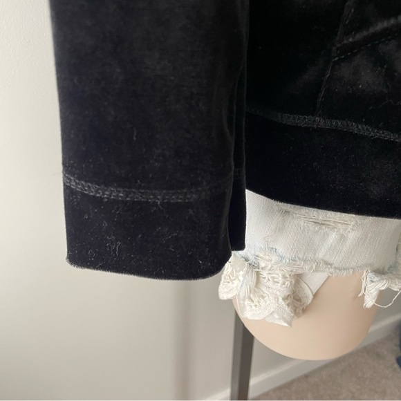 Y2K Vintage Zoey & Beth Velvet Velour Zip Up Hoodie Rhinestones Embellished - Picture 5 of 12